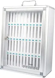 yuksok Cell Phone Locker,Phone Storage Cabinet Holder,Security Lock Wall Mounted Portable Lock Box,Pocket Chart for Office Classroom, 48 Slots