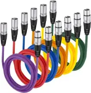 Neewer 6-Pack 6.5Ft/2M XLR Male to XLR Female Color Microphone Cables Rubber Shi
