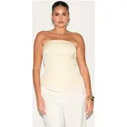 Plus Lemon Peplum Bandeau, Lemon