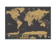 Personalized Black Scratch Off Art World Map Poster Decor Large Deluxe Poster Edition Travel