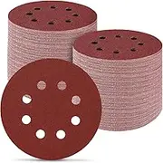 Sanding Discs for Power Sanders, Hook and Loop, Assorted Grits, 5 Inch Diameter, 60 Pack