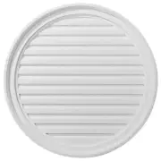 Ekena Millwork Gable Louver Vent 28" x 28" Round Polyurethane Paintable, Primed