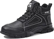 [ZHENSI] Safety Boots Men Steel Toe Cap Work Boots Winter Industrial Shoes Mid Top Lightweight Construction Boots