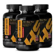 nettle root extract - NATURAL ANTI GRAY HAIR COMPLEX 1350mg - 3 Bottles 180 Caps