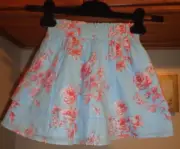 JANIE AND JACK BLUE FLORAL PRINT PULL-ON COTTON SKIRT NWT SZ 5Y