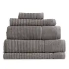 5pc Renee Taylor Fossil Cambridge Textured 650GSM Bath/Face/Hand Towel Mat Set