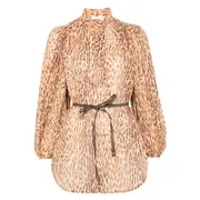 [Zimmermann] Zimmermann Cascadian Blouse 0 NUMERIC NEUTRALS/BROWN