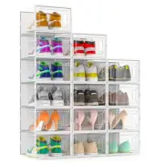 Large Shoe Organizer Storage Boxes for Closet, Modular Space Saving Shoe Boxe...