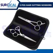 2 Pcs Hair Cutting Scissors Thinning Shears Professional Barber Sharp German Gr