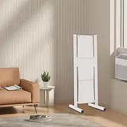 JFHID 330CM Expandable Dog Gate, Metal Dog Fence Pet Barrier, Baby Gate No Drill Garden Foldable Portable Pet Gate for Stairways, Backyards, Kitchens and Doorways,White