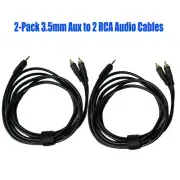2Pcs 6ft 3.5mm Aux to 2 RCA Adapter Audio Cables for Stereo Speakers to iPad PC
