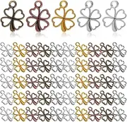 [HOODANCOS] 100 Pcs Lucky Charm Pendant Alloy Jewelry Making Supplies Dangle Leaf Charms Earring Accessories Patrick's Day Present