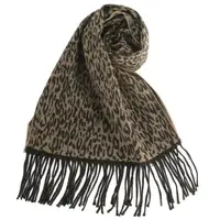 在飛比找momo購物網優惠-【GINZA U】時尚經典豹紋系列羊毛圍巾(駝色)