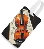 [TKJMCSW] Violin Sheet Music Luggage Tags for Suitcases Travel Tags for Luggage Travel Bag Tags Luggage Identifiers Tags Baggage Name Tag Backpack Labels Carry Ons Tags for Men Women