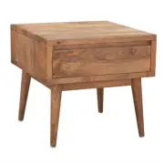 Metro 1-Drawer Side Table Lamp Table accent table solid mango light oak colour