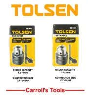 TOLSEN Drill Key Chuck > 10mm, 3/8"-24 > 13mm,1/2"-20