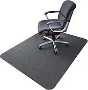 SALLOUS Large Office Chair Mat for Hard Floors, 63"x51" Multi-Purpose Low-Pile Desk Rug for Home, Hardwood Surface, Rolled Packaging, Dark Grey