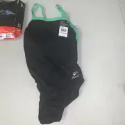 Speedo 819015989 Flyback Training Suit 1 Piece/Black/Bright Green/10/28 Youth