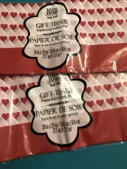 (2) packs Valentine Tissue Paper (10 sheets each). NEW