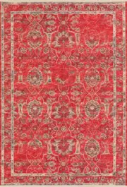 2x8 Dalyn Red Floral Runner MB5 - Aprx 2' 3" x 7' 6"
