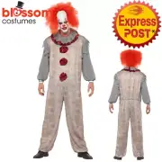 CA1114 Vintage Clown Pennywise IT Movie Stephen King Horror Halloween Costume