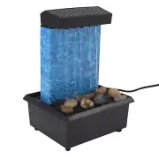 Indoor Water Fountain With Natural River Rocks LED Lights Lighted Waterfall HG