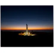 SpaceX Falcon 9 Vertical on The Pad at Vandenberg - 11x14 Unframed Print - Decor