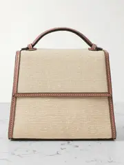 [Hunting Season] Hunting Season - Small Leather-trimmed Raffia Tote - Beige - One size One size Neutrals