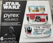 Star Wars Pyrex 6 Piece Glass Food Container Set NIB 2021