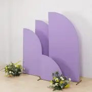 4 Matte LAVENDER Fitted Spandex Half Moon Wedding Arch Backdrop STAND COVERS