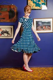 Maude Navy Polkadot Dress--ELI-HL214-01