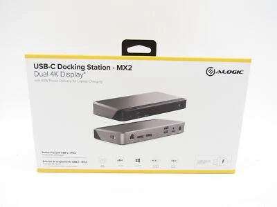 Alogic MX2 USB-C Dual 4K Display Docking Station DUPRMX2100 (New In Box)