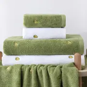 Avocado Green & White 100% Cotton Towel 4 Pieces Set