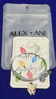 ALEX AND ANI CHRISTMAS HOLIDAY SANTA BANGLE BRACELET NEW