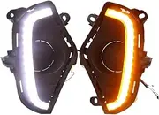 LED DRL Daytime Running Light Front Bumper Fog Lamps with Turn Signal Compatible With Toyota Compatible With RAV4 2019 2020 2021 2022 2023 C#