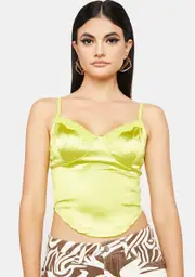 That's My Cue Satin Crop Top