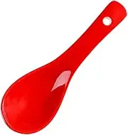 Spoons Red Ceramic Spoon Chinese Soup Spoon Congee Spoon Dessert Spoon Wonton Spoon, 6 Pieces Tiny Spoon