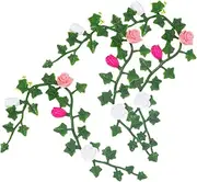 COMNESTBI 3Pcs Mini Flowers Vine Artificial Floral Decor for Dollhouse Realistic Simulation Flower Ornament for Micro Landscape Lightweight Easy to DIY Garden Model