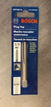 Bosch BPT38F16 3/8 In. - 16 High-Carbon Steel Fractional Plug Tap - NEW