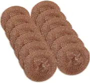 12 Pack Copper Coated Scourers Scrubber Pad Used for Dishes, Pots, Pans, and Ovens. Easy scouring for Tough Kitchen Cleaning.