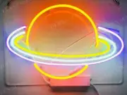 Saturn Planet Stellar Outta Space Acrylic 14" Neon Light Sign Lamp Real Glass