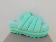 UGG PALE EMERALD MAXI SHEEPSKIN PLATFORM SLIDE SANDALS, WOMEN US 7/ EUR 38 ~NIB