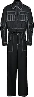 [Generic] Women's Plus Size Short Cut Spliced Wide Leg Pants Two-Piece Set with Lapel Casual Loose Long Sleeved Denim Suit