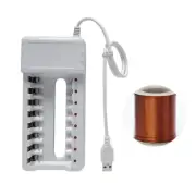 USB Output Battery Charger with 8 Slots for Rechargeable AA/AAA Batteries