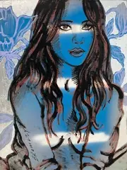 DAVID BROMLEY Nude "Zippora" Polymer & Silver Leaf on Canvas 120cm x 90cm