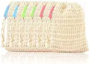 Bar Soap Saver Bags 6 Pieces, Shampoo & Conditioner Bar Holder for Preserve Soap Bars, Natural Sisal Soap Pouch for Exfoliating Body Scrubber, Travel Mesh Soap Pocket Soap Sack Use in Shower Bath