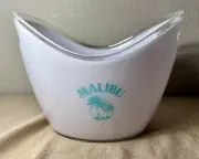 Malibu Rum Thick Acrylic White Bottle Service Ice Bucket w/ Handles BRAND NEW