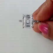 4 Ctw Emerald Cut VVS1 Moissanite Wedding Anniversary Ring 14K White Gold Plated