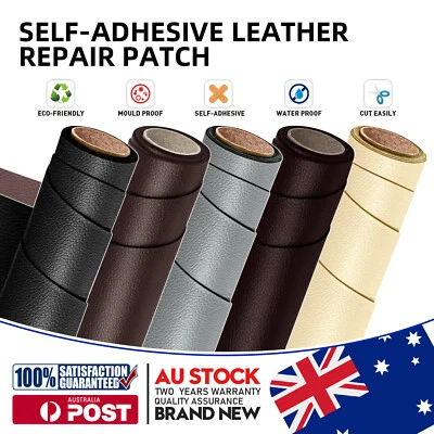 Leather Seat Repair Patch 20 x 30cm Brown Perfect for all types of seats-AU