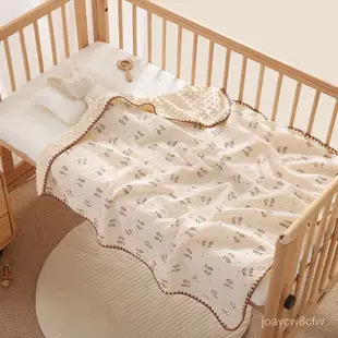 【限時優惠💥】嬰兒蓋毯純棉紗佈豆豆毯寶寶小毯子新生兒包巾夏季薄款兒童空調被 WIL8